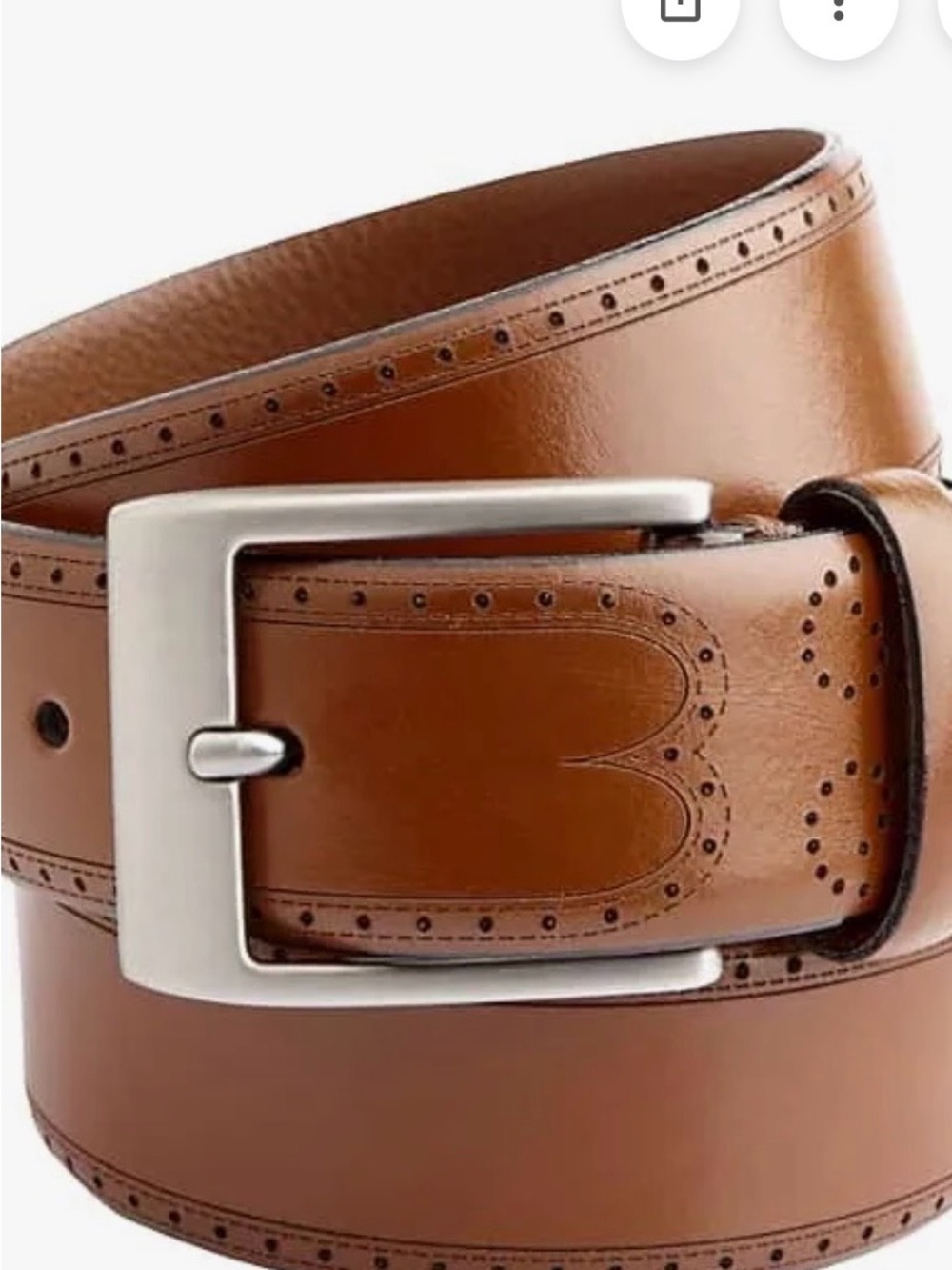 Joseph Abboud Feather Edged leather dress belt, Cognac, Size 40